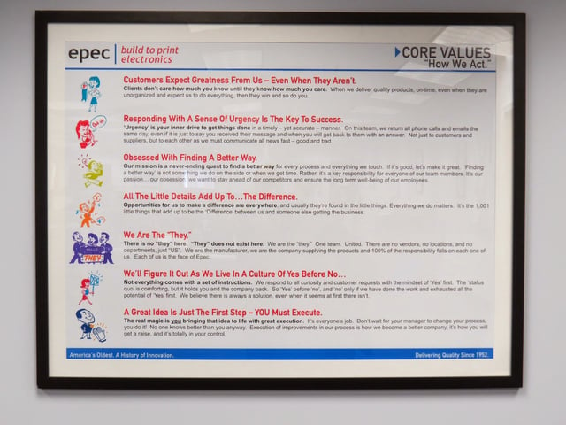 Epec Engineered Technologies Core Values