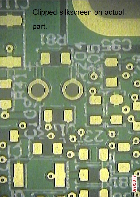 Example of Clipped PCB Silkscreen on Actual Part