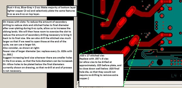 DFM Review of Selective Heavy Copper PCB