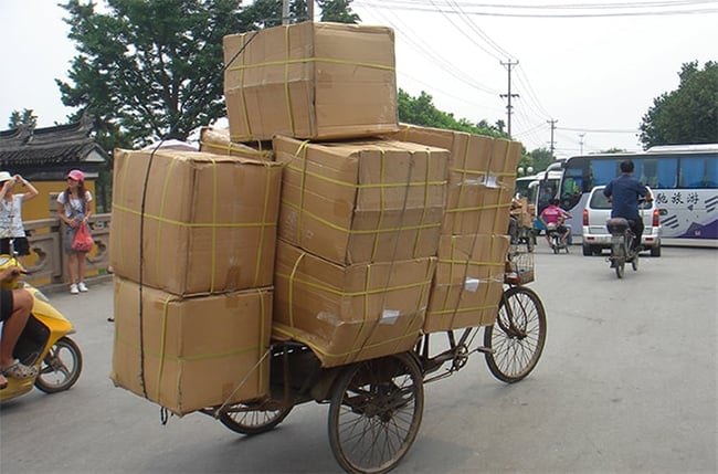 Overstocked Delivery Bicycle 