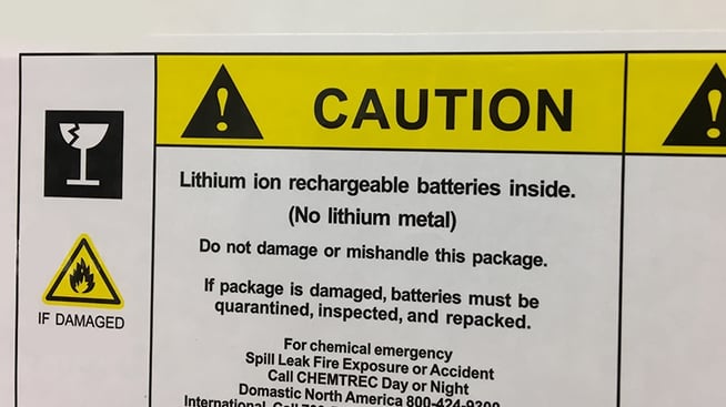 Lithium Battery Warning Label