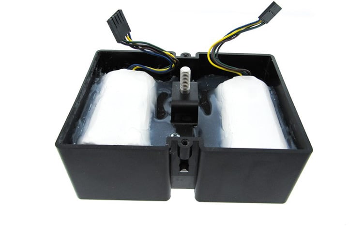 Battery pack inside injected molded plastic enclosure