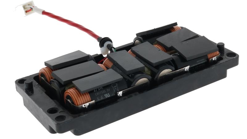 Battery pack with thermal gap pads used in an aerospace application