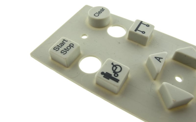 Biocompatible silicone slastomer keypad