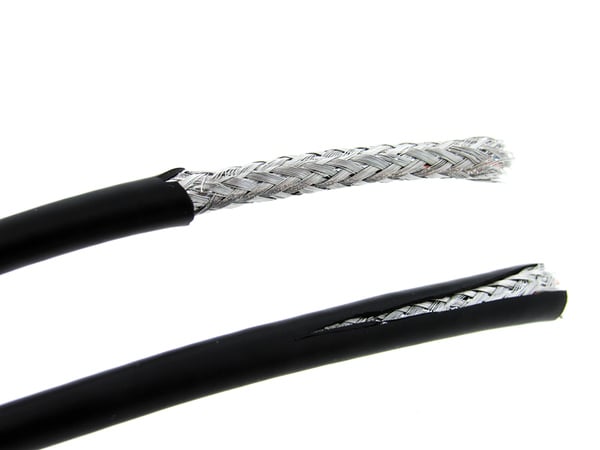 Braided shielding in a cable assembly.