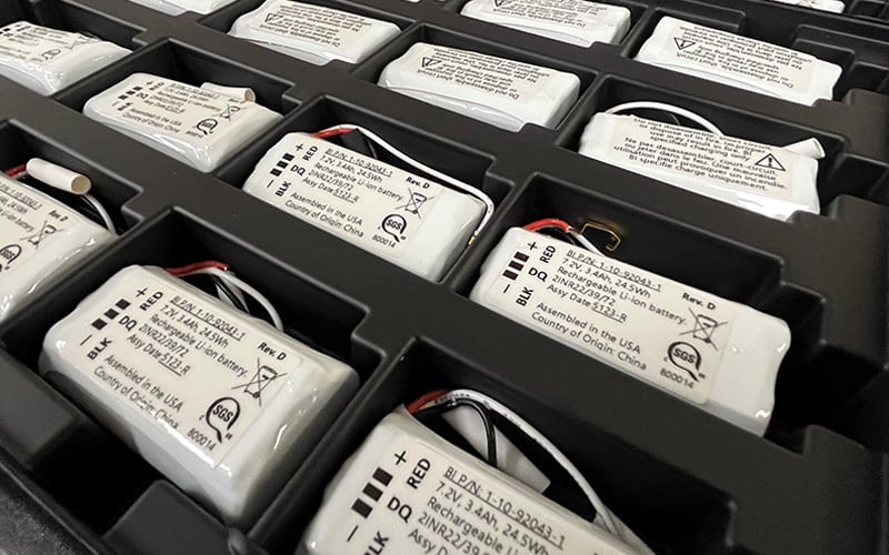 Certified lithium batteries packaged below 10-kilogram weight limit