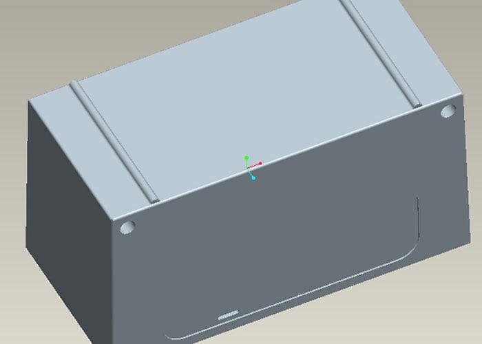 Custom enclosure designed using 3d modeling software