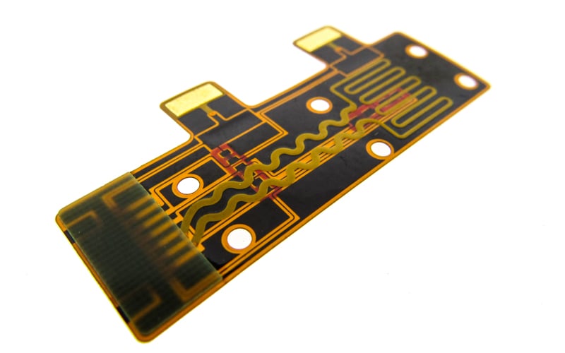 Example of a double-sided flexible PCB