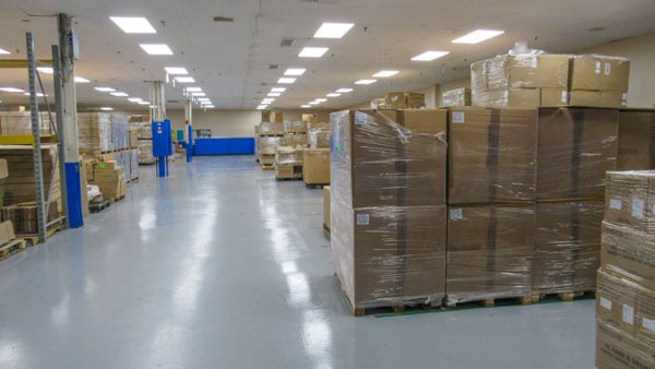 Example of a warehouse inventory management