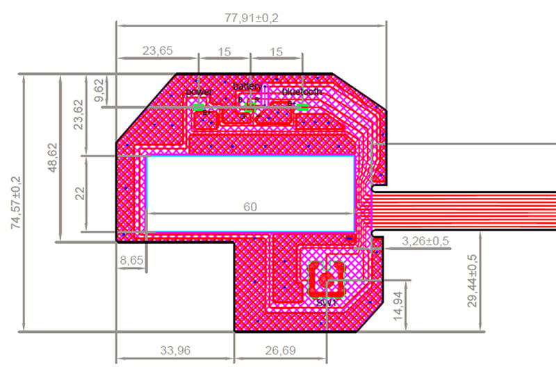 ESD shielding grid has been added to the internal layers of this membrane switch