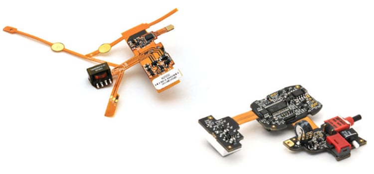 Assembled flex and rigid-flex PCB examples.