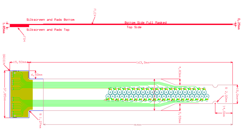 A flexible PCB design that relays signals
