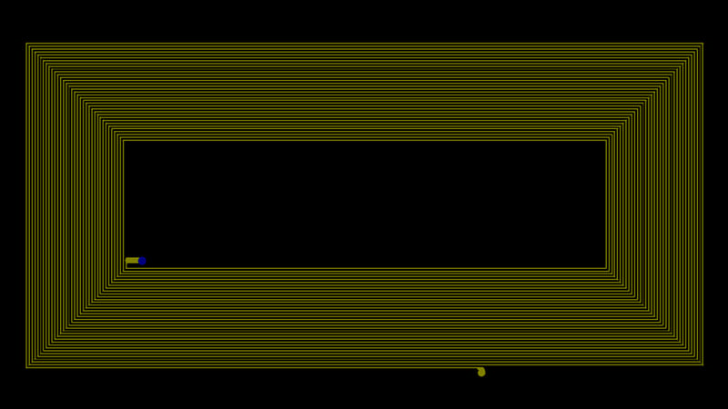 Example of a flexible circuit board designed to be a coil and lay flat