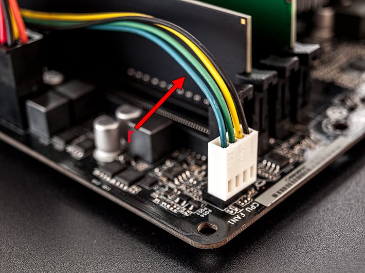 Four pin cable connector on PCB