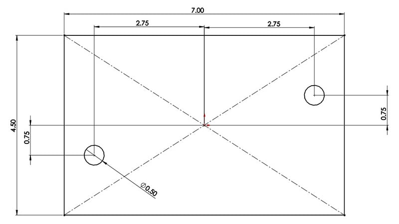 Example of a fully constrained sketch