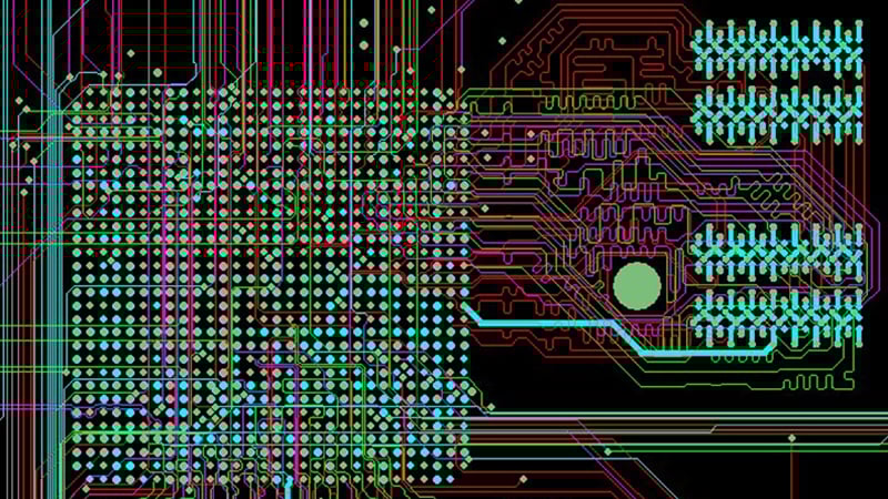 High-speed PCB design showing signal integrity