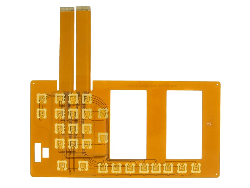 Membrane switch circuit layer with ZIF connector