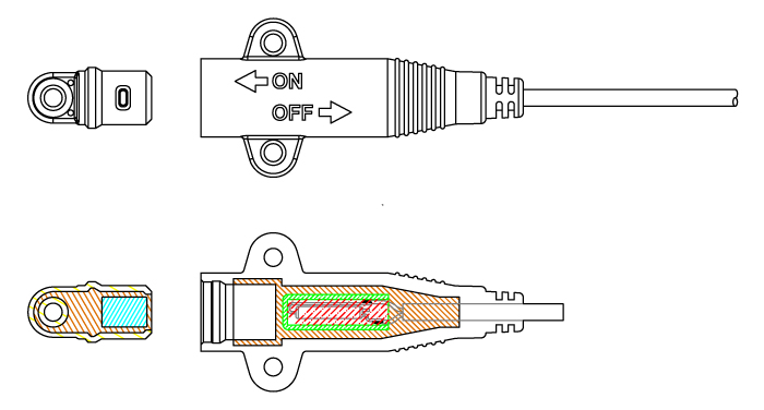 Overmolded Reed Switch With Magnetic Cape