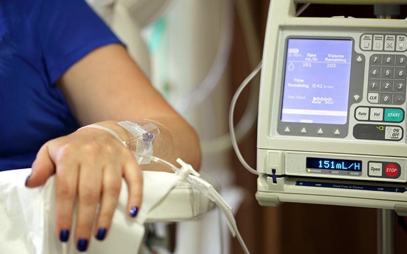 Patient in medical room setting