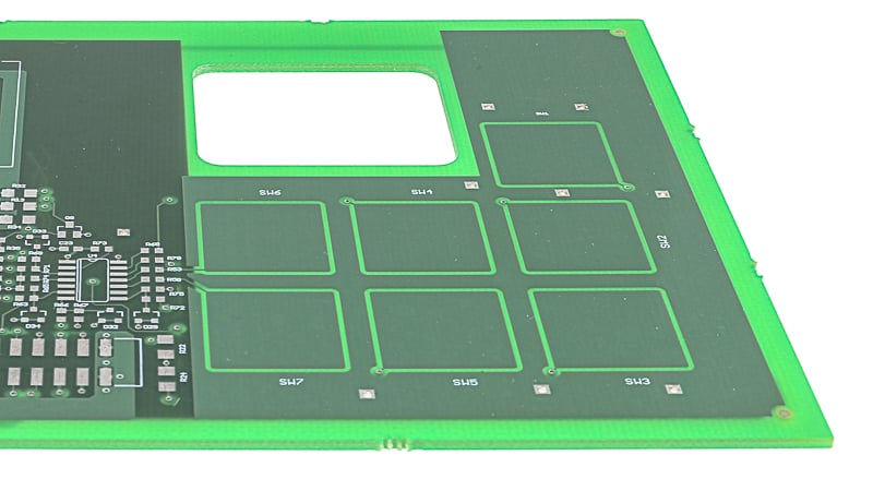 4-layer rigid PCB with copper + fr4 capacitive touch switches