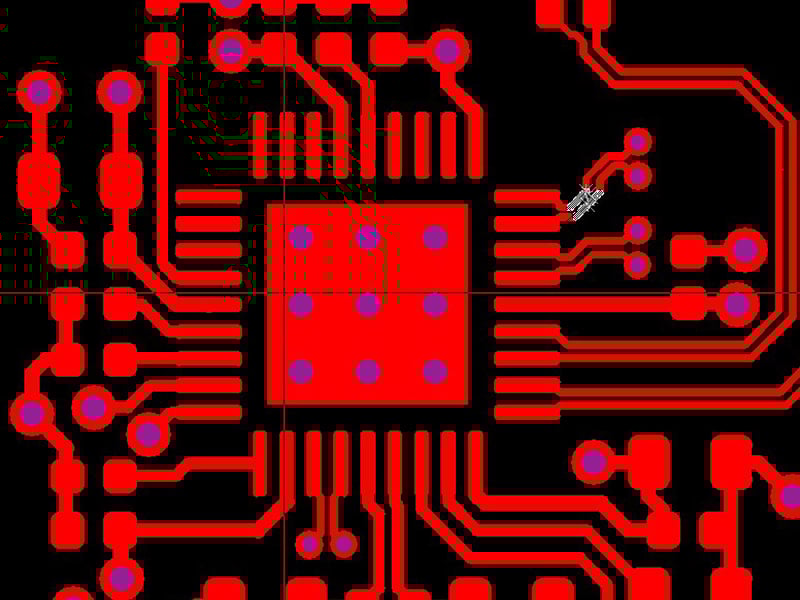 PCB DFM showing via-in-pad spacing