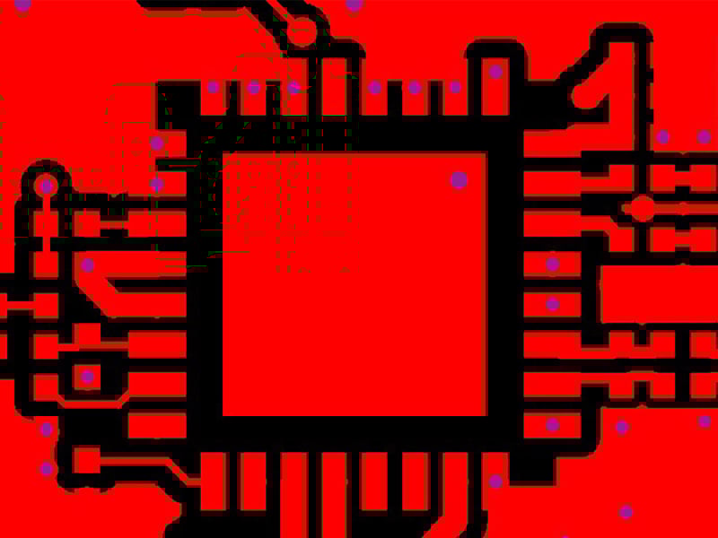 PCB DFM showing via-in-pad