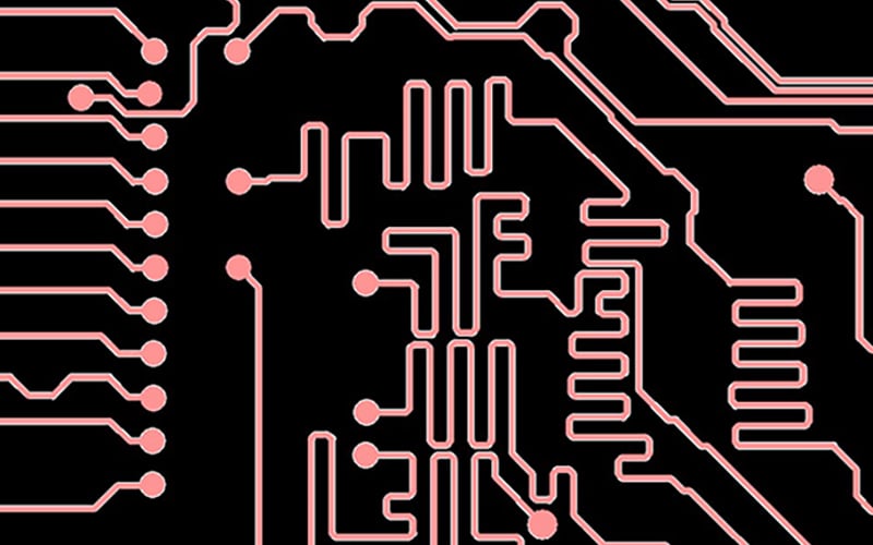 PCB traces after etch factor is applied