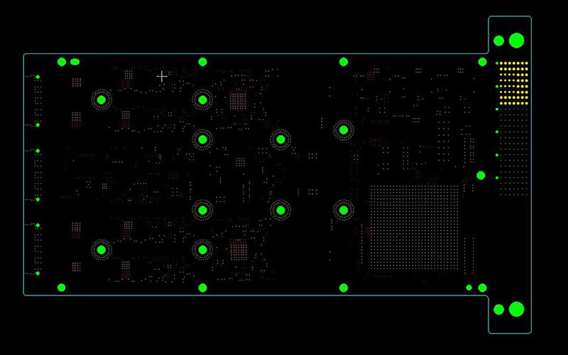 PCB with multiple sets of blind vias and through holes