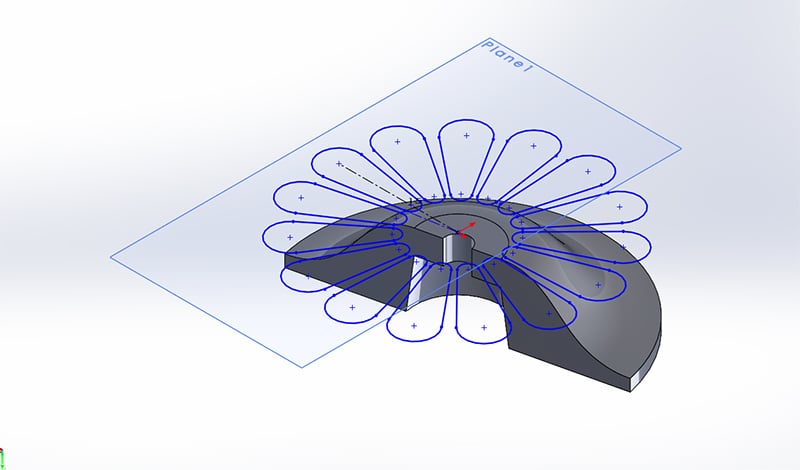 Petal profiles played out with the revolve feature