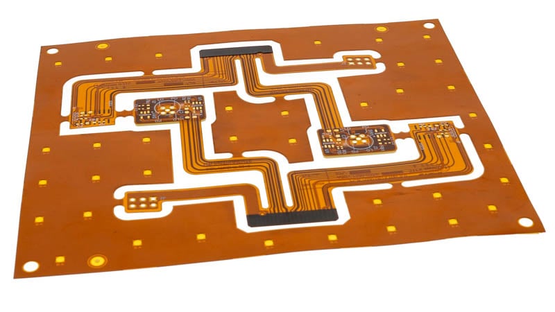 Polyimide flexible circuit in an array