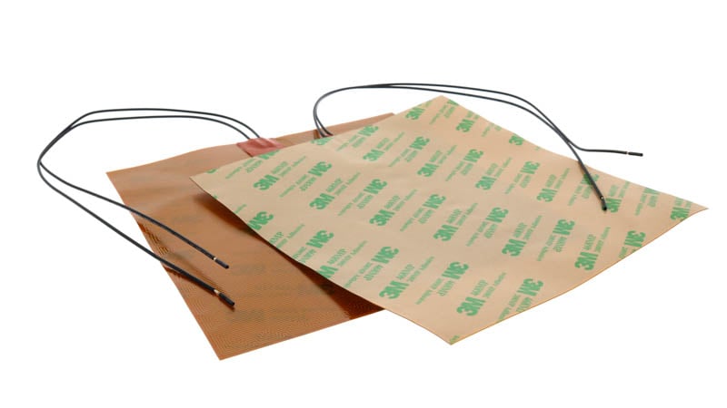Polyimide flexible heater with pressure sensitive adhesive