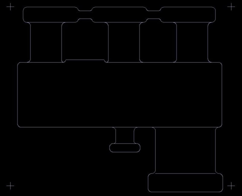 Example of a rigid-flex circuit board outline