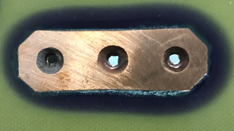 These holes will be machined later to remove the excess copper.