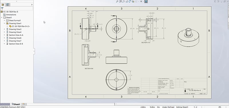 Solidworks Autogenerated 2D Drawing
