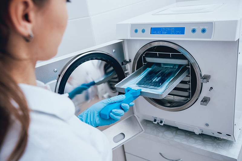 Trays use flexible heaters to warm them and help sterilize equipment