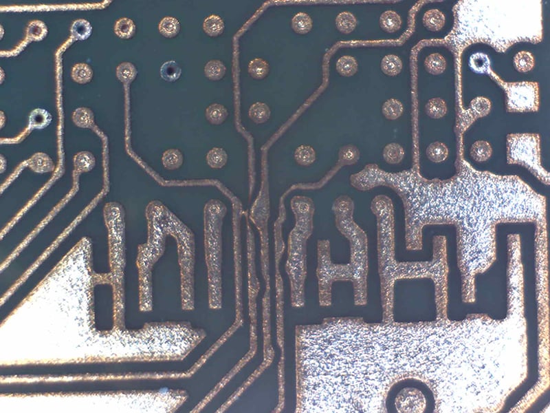 PCB traces not spaced post etched