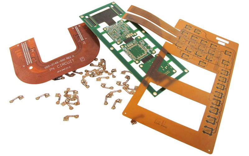 Example of various flex and rigid-flex circuit boards