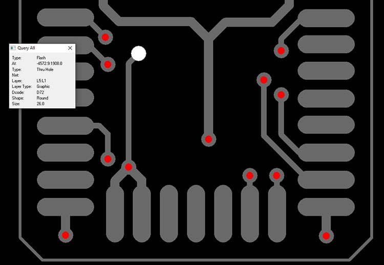 Example of via pad size.