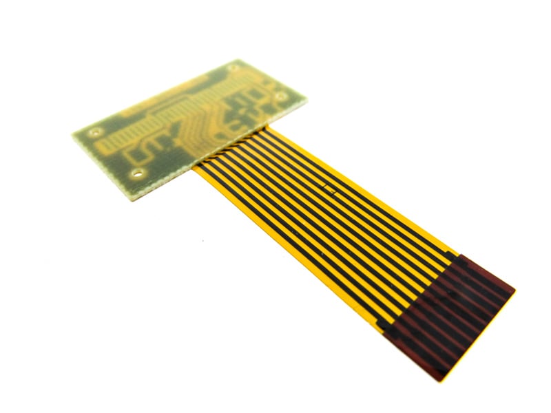 Flex circuit with FR4 and polyimide stiffeners