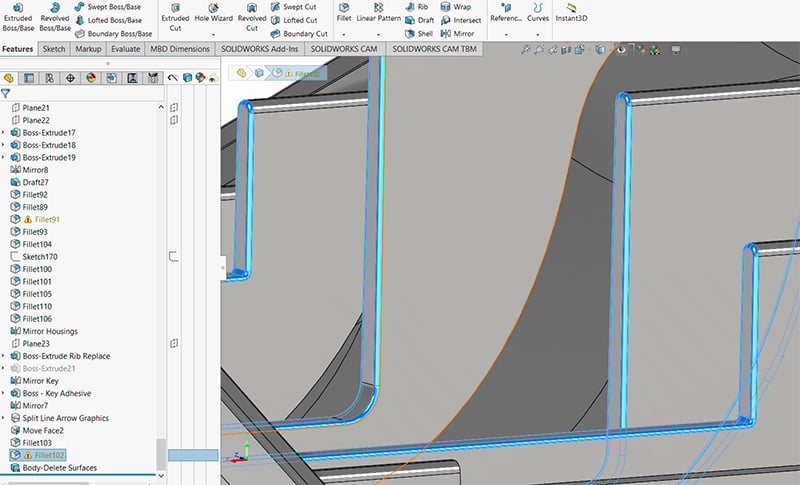 Example showing a part with dead data