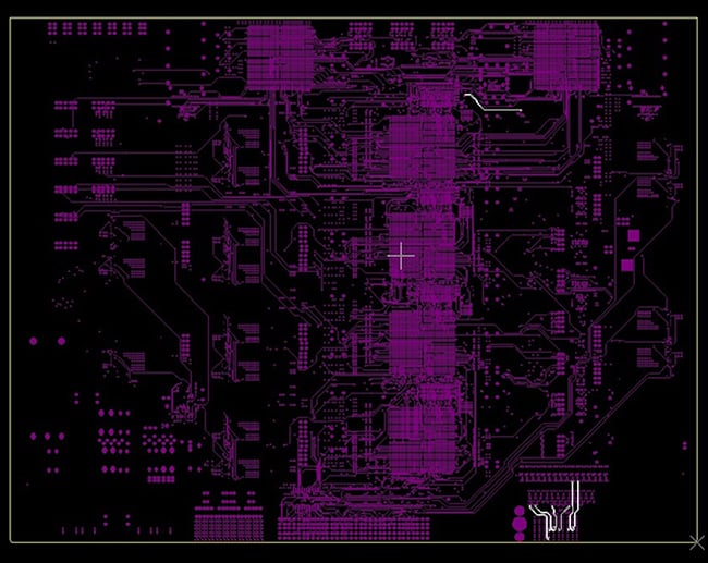 Example of PCB layer that has segregated differential pairs