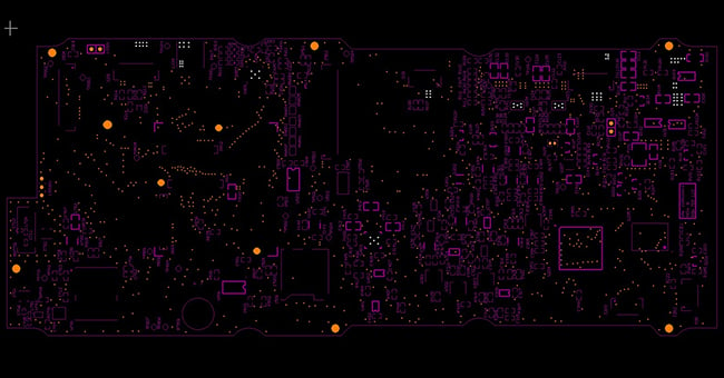 Example of certain vias plugged and separated