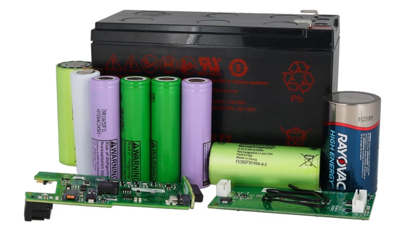 Various battery cells with battery management systems