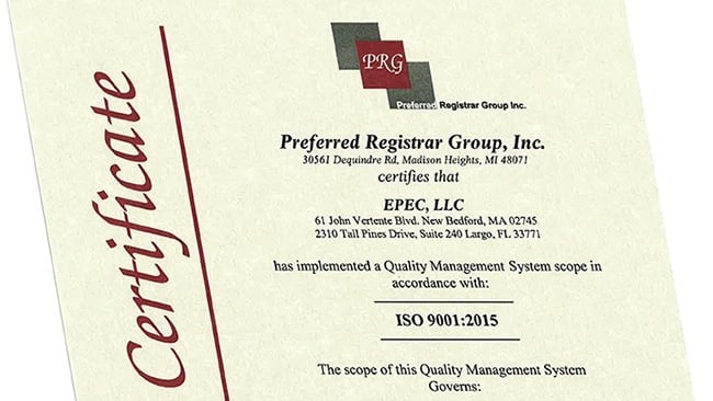 Epec ISO Certification