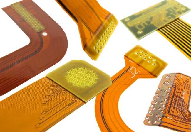Flexible PCBs with various types of stiffeners