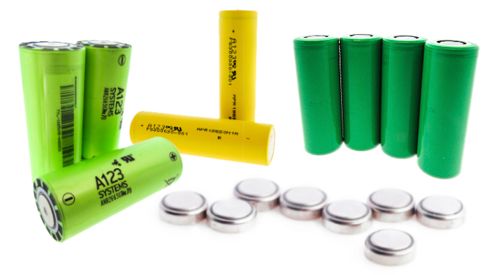 Example of various lithium batteries