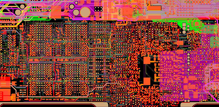 A 2-layer circuit board showing signal layers.