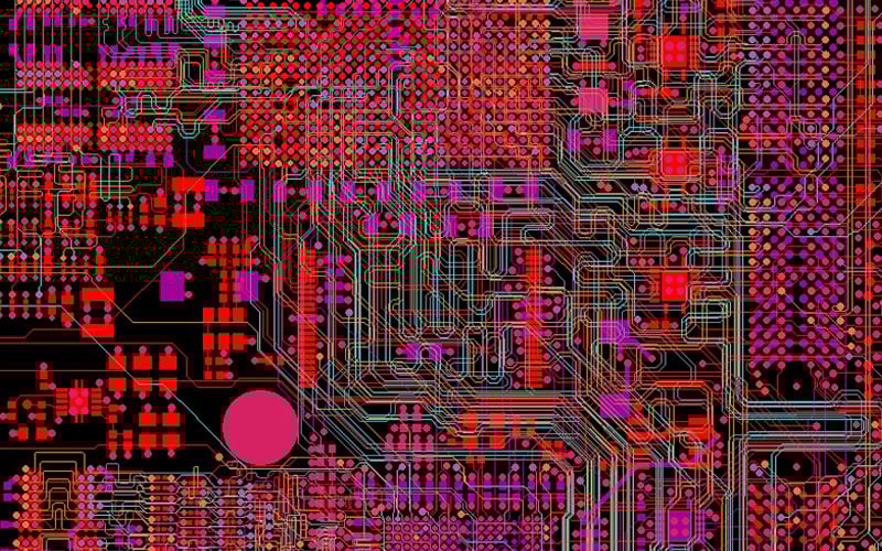 CAD example of PCB circuitry