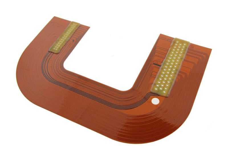 Example of a flexible printed circuit board with heavy copper weights