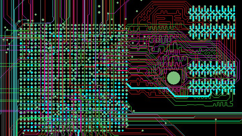 High-speed PCB design showing signal integrity